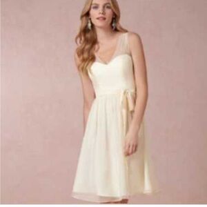 Quillaree Chiffon Ivory Midi Dress Wedding bridal angel core size 8 fairy party
